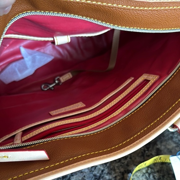 Dooney & Bourke Helena shopper Brown Tote Bag with Leather Accents NWT - Picture 8 of 16
